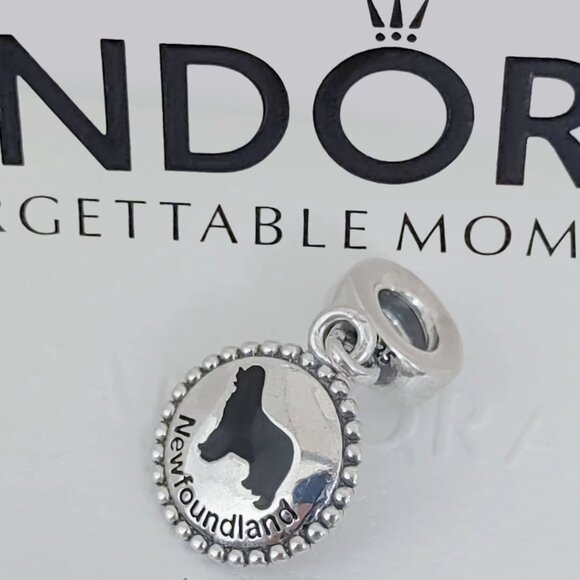Pandora Newfoundland Dog Dangle Charm Exclusive Pendant S925 Silver with box - Picture 1 of 7